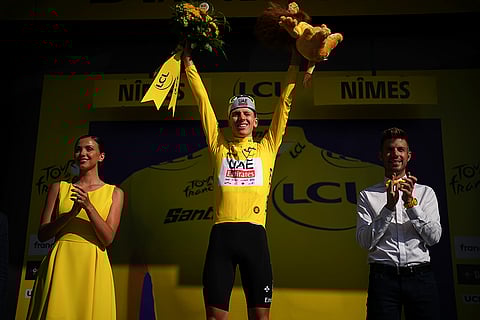 Overall leader Slovenia's Tadej Pogacar